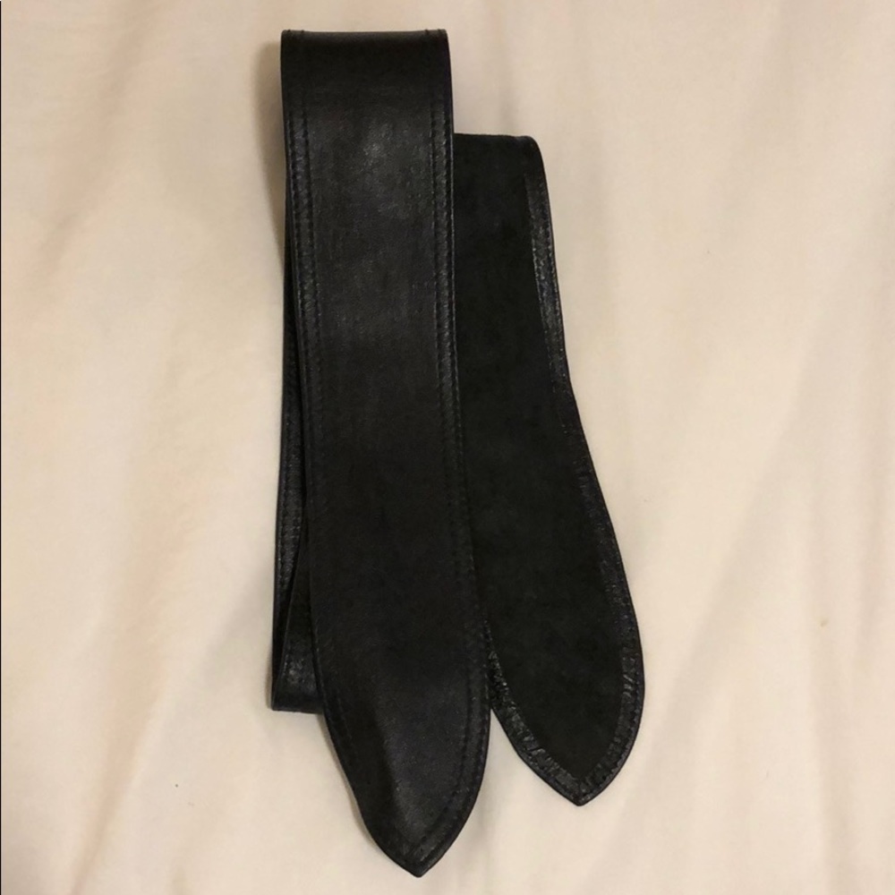 Real leather vintage black belt/sash